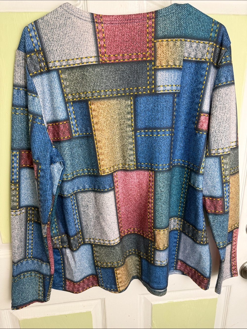 Colorblock Patchwork Half-Zip Top - Multicolor - Picture 7 of 9
